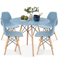 Best Choice Products 5-Piece Compact Mid-Century Modern Dining Set w/ 4 Chairs