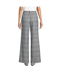 Lands' End Women's Brushed Flannel High Rise Pleated Wide Leg Pants