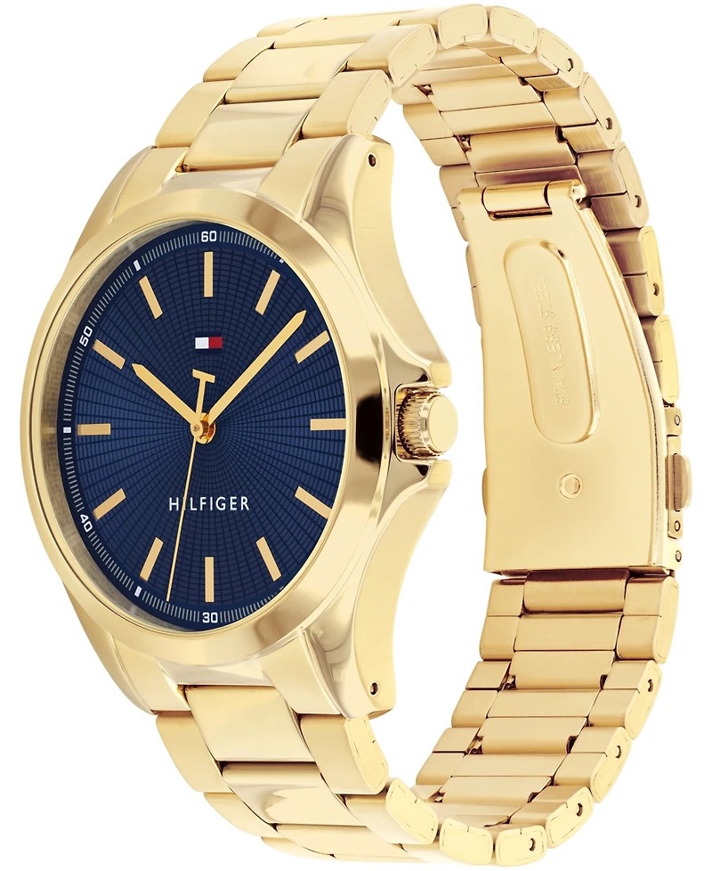 Tommy Hilfiger Men's Quartz Gold-Tone Stainless Steel Bracelet Watch 42mm
