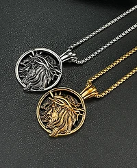 Rhona Sutton Gold Jesus Stainless Steel Pendant Necklace