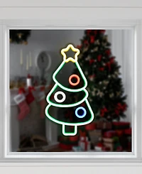 Northlight 15" Led Lighted Neon Style Christmas Tree Window Silhouette
