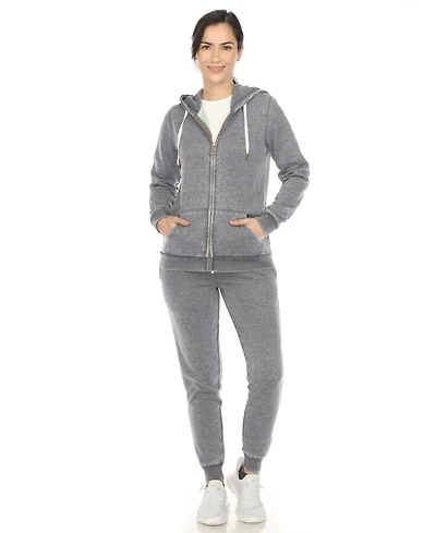 White Mark Women's Burnout Jogger Set