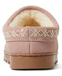 Dearfoams Doreen Genuine Suede Clog with Prayer Seam Slipper