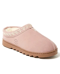 Dearfoams Doreen Genuine Suede Clog with Prayer Seam Slipper