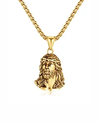Rhona Sutton Gold Jesus Christ Stainless Steel Pendant Necklace