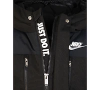Nike Little Boys Outdoor Woven Hooded Colorblocked Jacket
