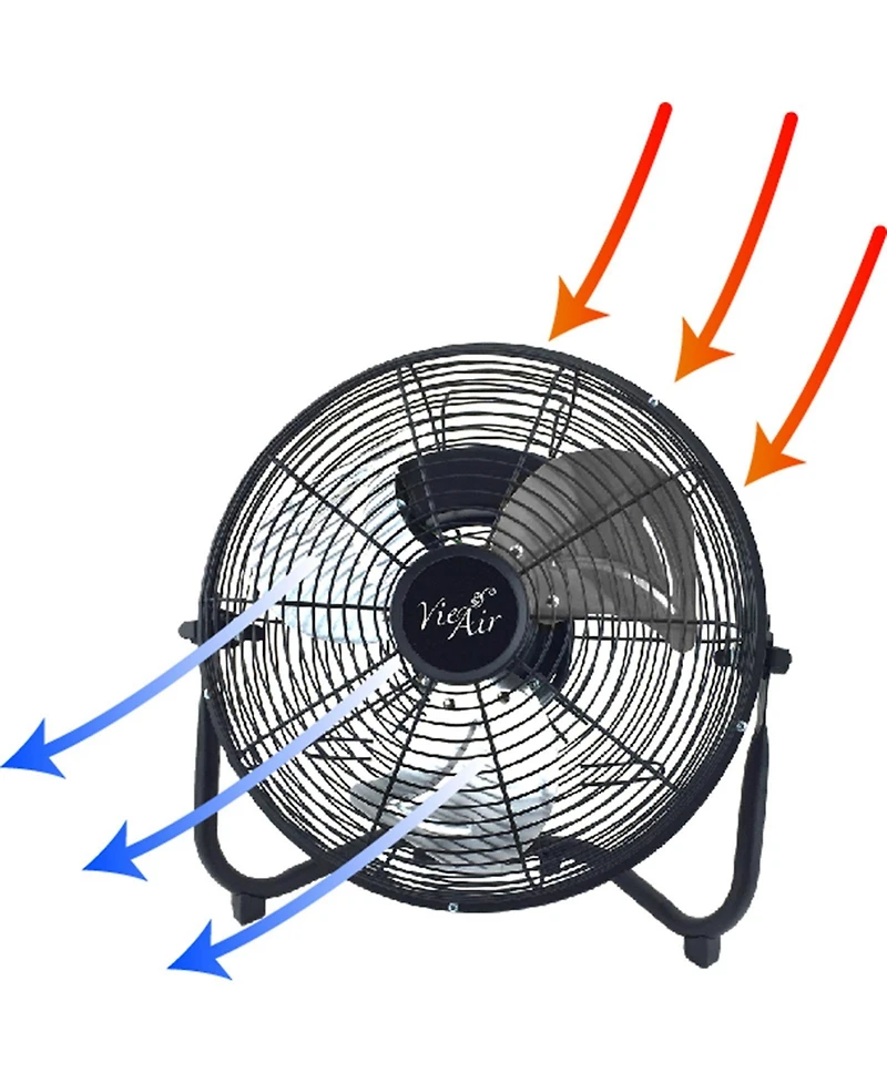 Vie Air 18 Inch Industrial High Velocity 3 Speed Metal Floor Fan