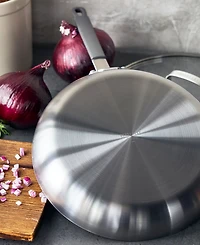 GreenPan X Bobby Flay Nonstick Stainless Steel 12" Frypan with Lid