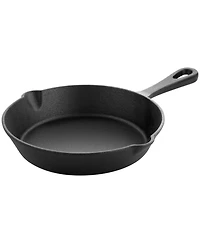 MegaChef 8 Inch Round Preseasoned Cast Iron Frying Pan in Black