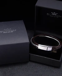 Rhona Sutton Stainless Steel Multi Leather and Chain Bracelet