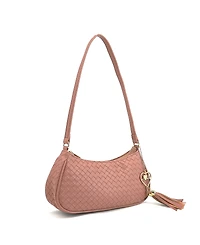Like Dreams Ash Heart Tassel Woven Shoulder Bag