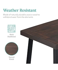 Best Choice Products 6-Person Indoor Outdoor Patio Rustic Acacia Wood Picnic Dining Table w/ Metal Legs