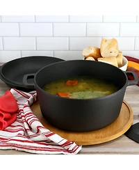 MegaChef 5 Quart Pre-Seasoned 2-in-1 Cast Iron Dutch Oven and Skillet