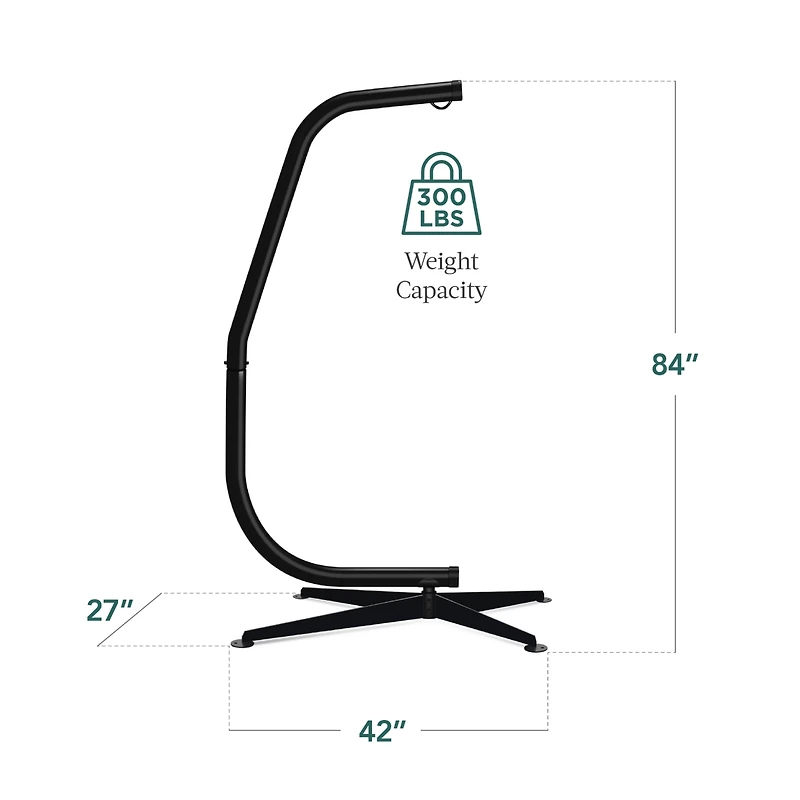 Best Choice Products Metal Hanging Hammock C-Stand for Chair/ Weather-Resistant Finish, Offset Base - Stand Only