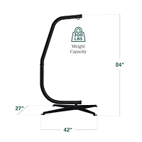 Best Choice Products Metal Hanging Hammock C-Stand for Chair/ Weather-Resistant Finish, Offset Base - Stand Only