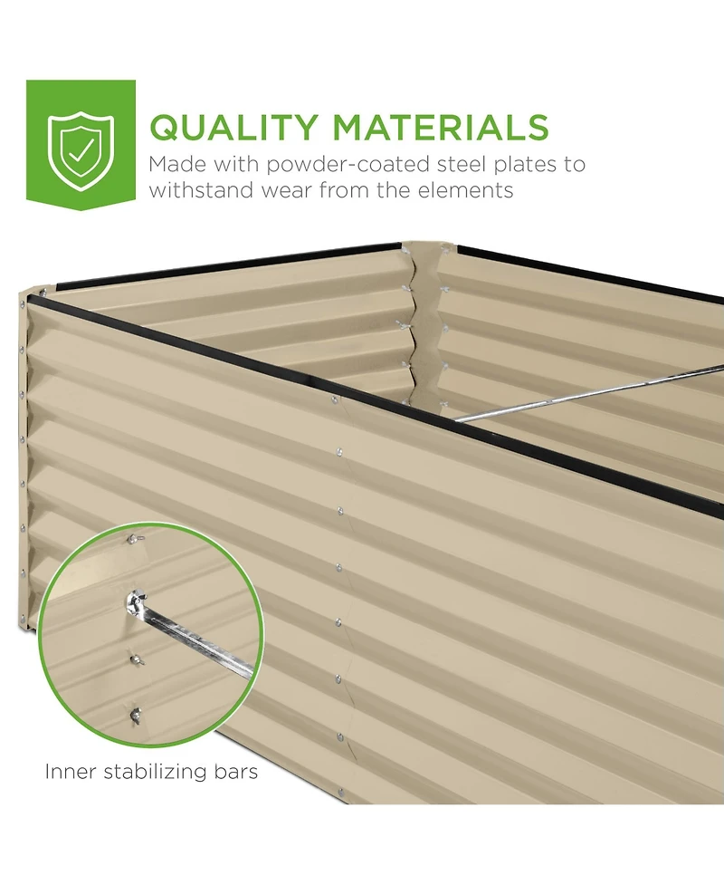 Best Choice Products 6x3x2ft Outdoor Metal Raised Garden Bed, Planter Box for Vegetables, Flowers, Herbs