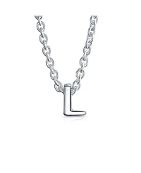 Bling Jewelry Tiny Block Letter Alphabet Initial A-z Dainty Pendant Necklace .925 Sterling Silver