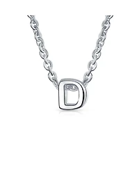Bling Jewelry Tiny Block Letter Alphabet Initial A-z Dainty Pendant Necklace .925 Sterling Silver