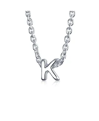 Bling Jewelry Tiny Block Letter Alphabet Initial A-z Dainty Pendant Necklace .925 Sterling Silver