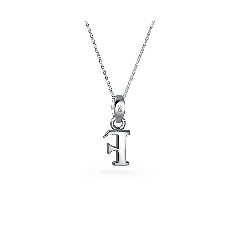 Bling Jewelry Abc Capital Block Letter Alphabet A-z Initial Pendant Necklace .925 Sterling Silver