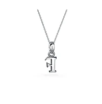 Bling Jewelry Abc Capital Block Letter Alphabet A-z Initial Pendant Necklace .925 Sterling Silver