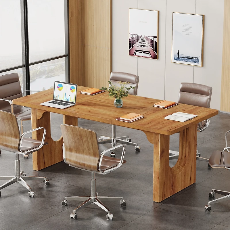 Tribesigns Modern Executive Desk, 70.9" Large Office Computer Desk, Conference Table Meeting Room Table, Simple Workstation Business Furniture, B