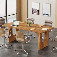 Tribesigns Modern Executive Desk, 70.9" Large Office Computer Desk, Conference Table Meeting Room Table, Simple Workstation Business Furniture, B