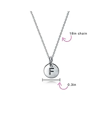 Bling Jewelry Tiny Minimalist Initial Pendant Necklace Sterling Silver A-z Alphabet Disc