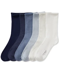 Lauren Ralph Women's 6 Pack Roll-Top Trouser Socks