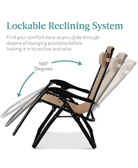 Best Choice Products Oversized Zero Gravity Chair, Folding Recliner w/ Removable Cushion