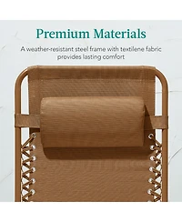 Best Choice Products Monochromatic Zero Gravity Chair, Folding Patio Recliner w/Side Tray, Headrest