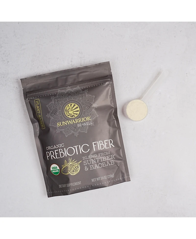 Be Well Organic Prebiotic Fiber Powder, Blend from Sunfiber & Baobab, Gut Health & Weight Management, Sunwarrior, 30 Servings