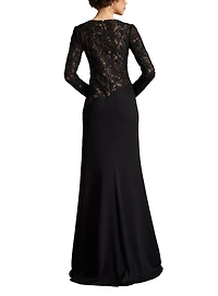 Tadashi Shoji Women's Shika Embroidered Crepe Gown