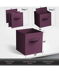Sorbus 13 Inch 8 Pack Sturdy Collapsible Fabric Storage Cubes with Handle - for Organizing Clothes, Toys, Books, Shelves & more