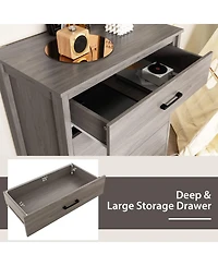 Modern 5-Drawer Multipurpose Chest Dresser with Metal Handles