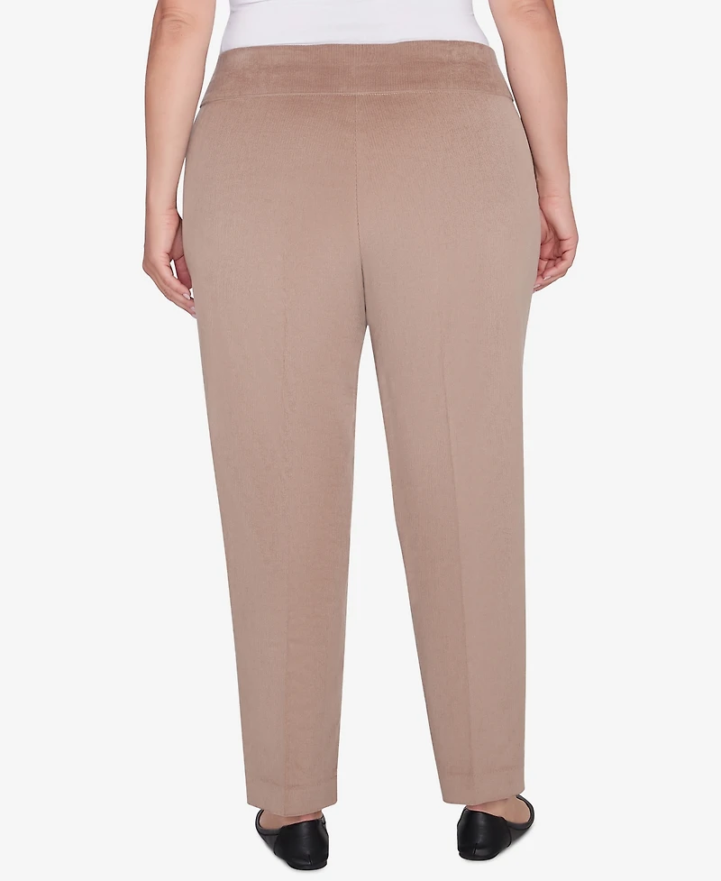 Alfred Dunner Plus Size Telluride Modern Corduroy Faux Fly Front Average Length Pants