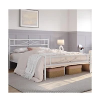 Yaheetech Simple Full Metal Bed Frame with Curved Design Headboard and Footboard