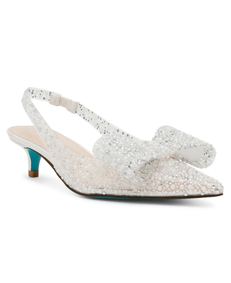 Betsey Johnson Patti Lucite Slingback Kitten Pumps