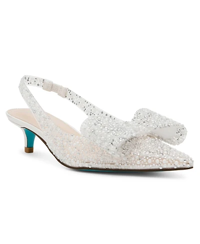 Betsey Johnson Patti Lucite Slingback Kitten Pumps