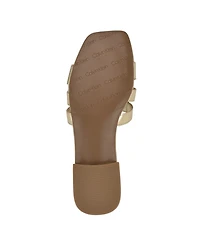 Calvin Klein Women's Tessie Slip-On Square Toe Flat Sandals