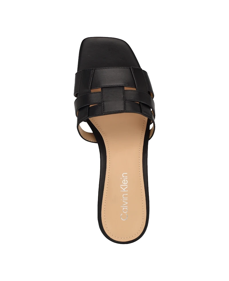 Calvin Klein Women's Alise Woven Block Heel Sandals