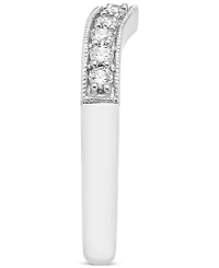 Diamond Milgrain Beaded Contour Band (3/8 ct. t.w.) in 14k White Gold