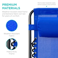 Best Choice Products Set of 2 Zero Gravity Lounge Chair Recliners for Patio