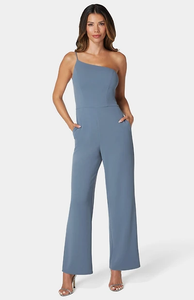 Bebe Women's One Shoulder Core Jumpsuit