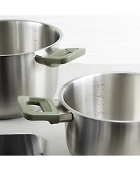 BergHOFF Leo Bolt 8pc Recycled Stainless Steel Cookware Set, Green