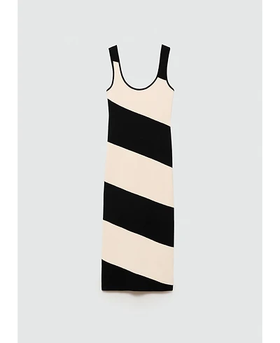 Mango Women's Striped Knitted Midi-Dress