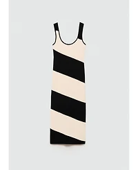 Mango Women's Striped Knitted Midi-Dress