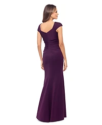 Xscape Women's Asymmetric-Neck Side-Slit Gown