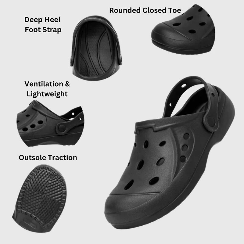 Alpine Swiss Men's Clogs Lightweight Slip On Water Sandals Comfort Garden Shoes