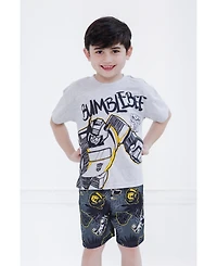 Transformers Toddler Boys Bumblebee Optimus Prime Graphic T-Shirt & Mesh Shorts Outfit Set to